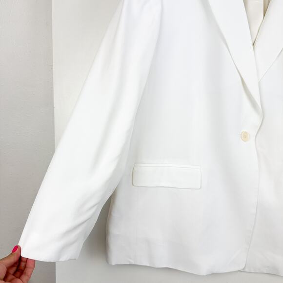 J.Crew Tuxedo Blazer Jacket in Drapey Viscose White - Plus Size 20 - Picture 5 of 12